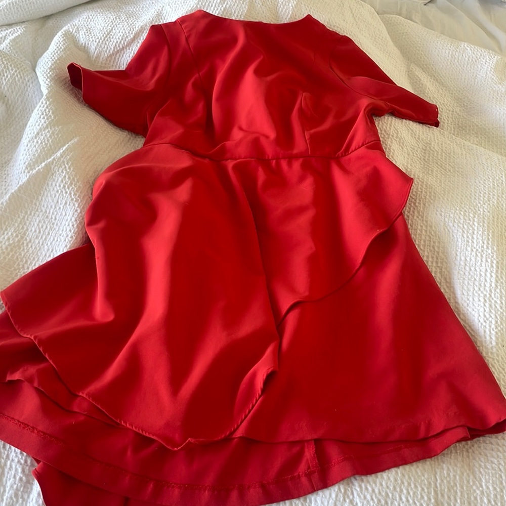 ELOQUII Fit and Flare Dress bright red